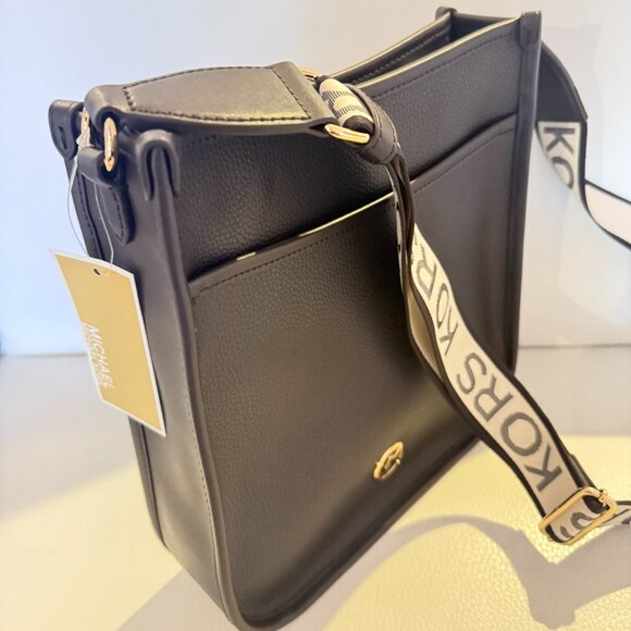 NWT MICHAEL KORS LUISA LARGE NS MESSENGER CROSSBODY BAG BROWN LEATHER $298 PURSE - Picture 3 of 8